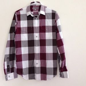 Express plain Men's long sleeve button up shirt