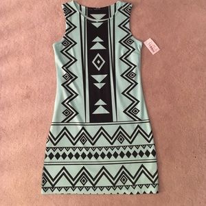 Brand new Seafoam green Aztec print dress