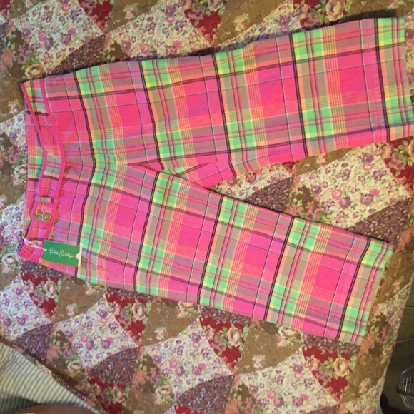NWT Lily Pulitzer club crop plaid capri