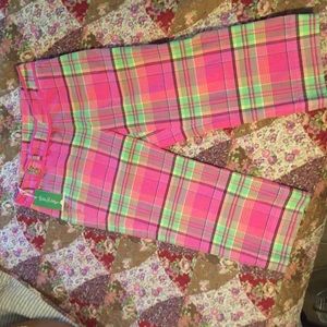 NWT Lily Pulitzer club crop plaid capri