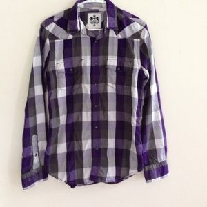 Plaid men's button down from express size small
