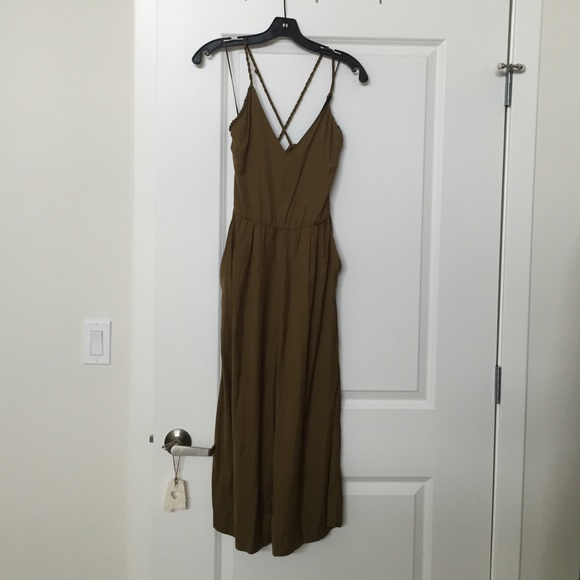 Green romper with braided straps