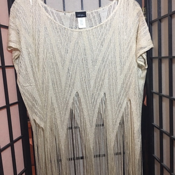 Gold fringe top