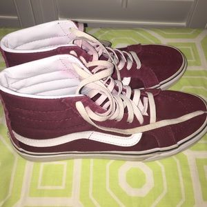 Maroon Vans Sk8-Hi Slim