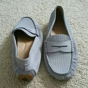 Light purple fun leather loafers