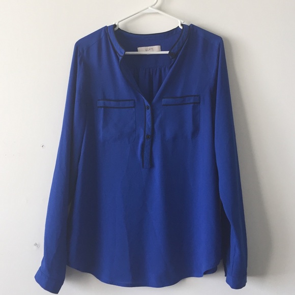 Lovely Blue LOFT Long-Sleeved Blouse