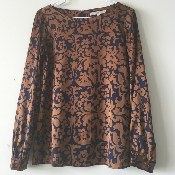 Floral/Paisley Long-Sleeved LOFT Blouse