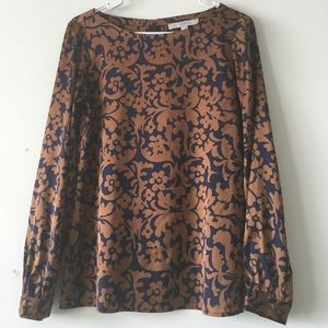 Floral/Paisley Long-Sleeved LOFT Blouse