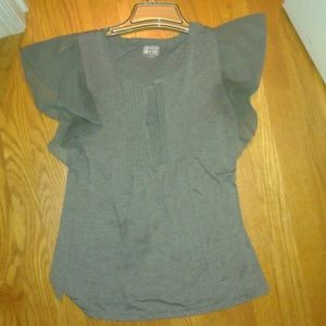 Gray converse one star shirt with see thru sleeves