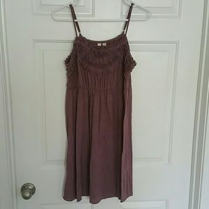 Anthropologie purple ruffle sun dress