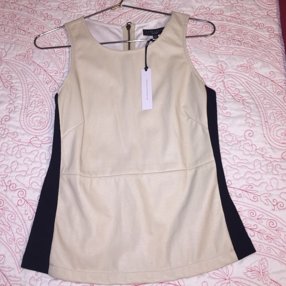 Sanctuary clothing cream leather top