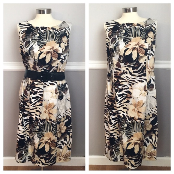 RELISTED Black & Brown Dress with Belt - Picture 3 of 4