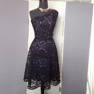 Purple and black lace dress