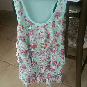 Foral Ruffled Tank