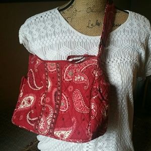 Vera Bradley Mesa Red Paisley Shoulder Bag Retired