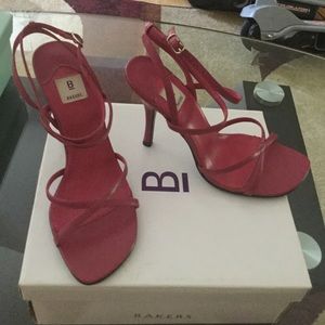 Bakers red strappy heel