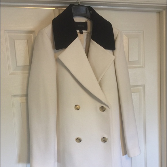 J crew winter white double breasted dress coat