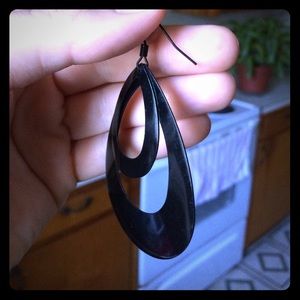 Black Oval Earrings
