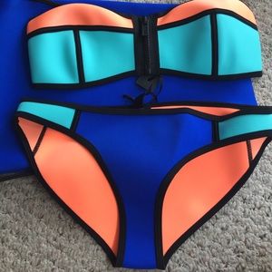 New Triangl Lily in Aqua Punch M top and bottom
