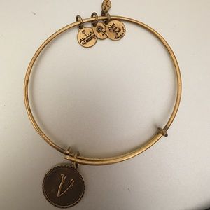 Alex and Ani initial V bracelet