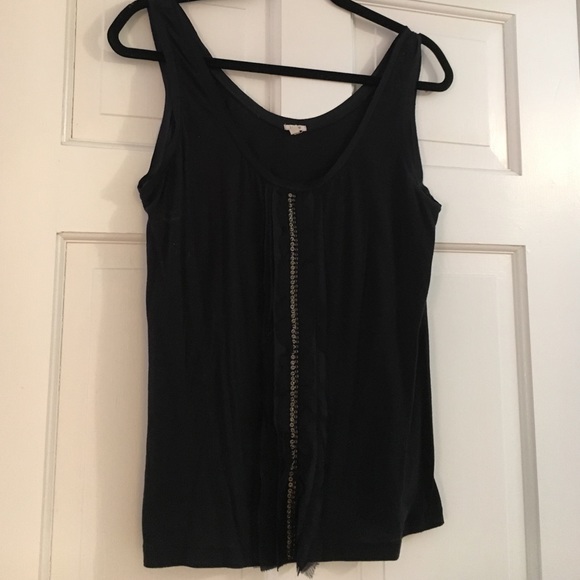 Cotton tank with brass trim