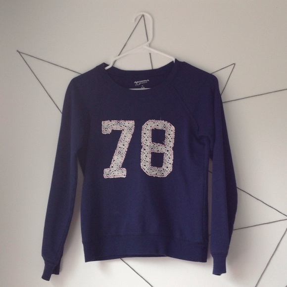 Navy number crew neck