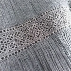 Crepe dress with crochet detail