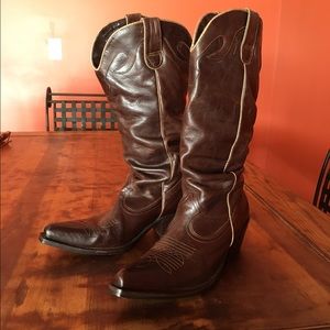 Steve Madden Brown Leather Cowboy Boots