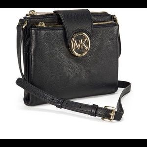 Mk cross body double zipper purse