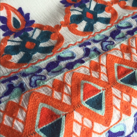 Embroidered Crepe tank dress