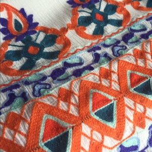 Embroidered Crepe tank dress