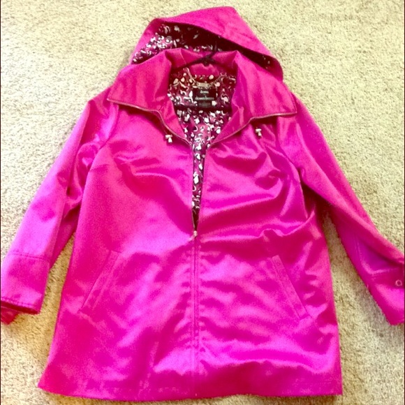 Dennis Basso Tench Style Coat Jacket w/Hood
