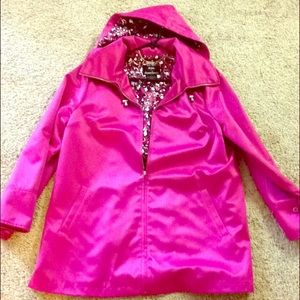 Dennis Basso Tench Style Coat Jacket w/Hood