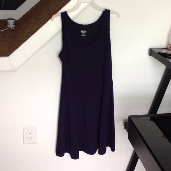 navy blue textured skater dress
