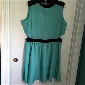 Turquoise Shear Knee Length Dress