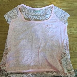 Lace pink top