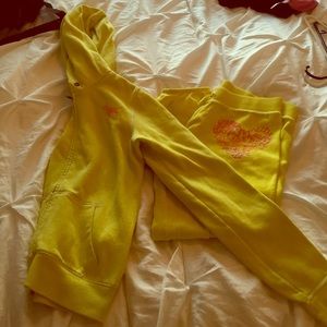 Pink yellow sweat suit