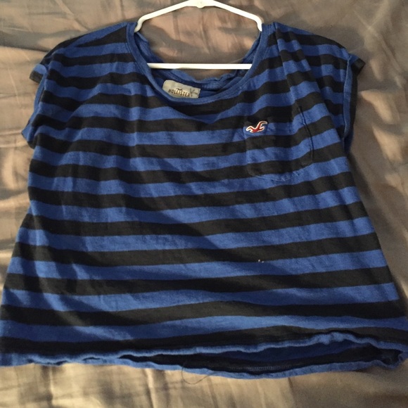 Blue Hollister striped crop top