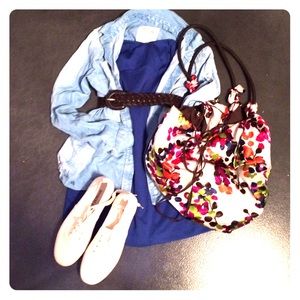 Blue Strapless Mini Dress