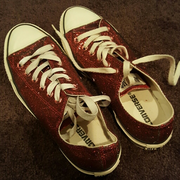 Red sparkly Converse