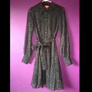 Long sleeved animal print dress