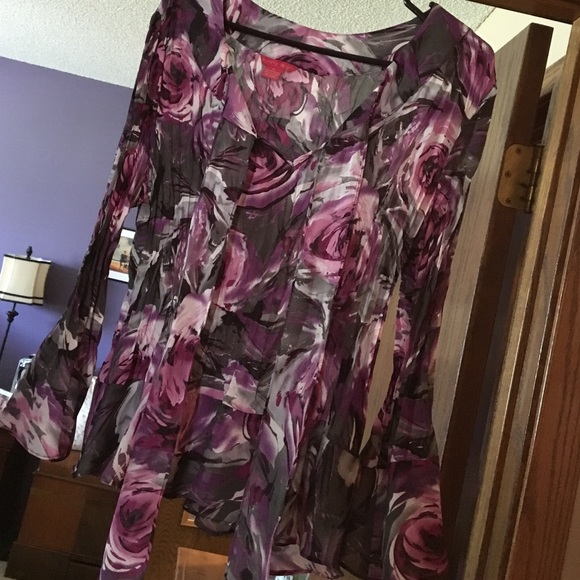 Sheer floral blouse