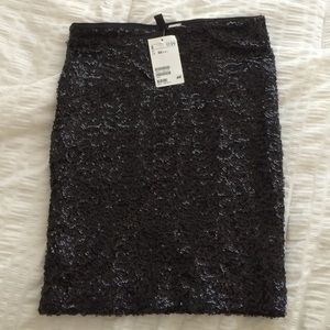 NWT XS Black Sequin Mini-skirt
