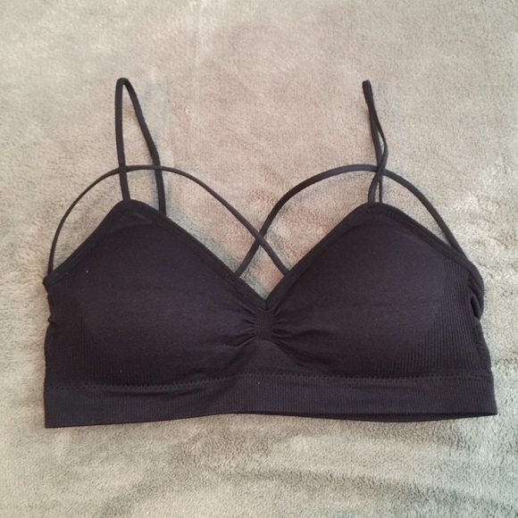 Black Strappy Bralette- One Size