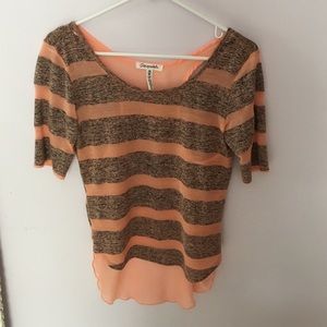 3 Quarter Sleeve Striped Shirt