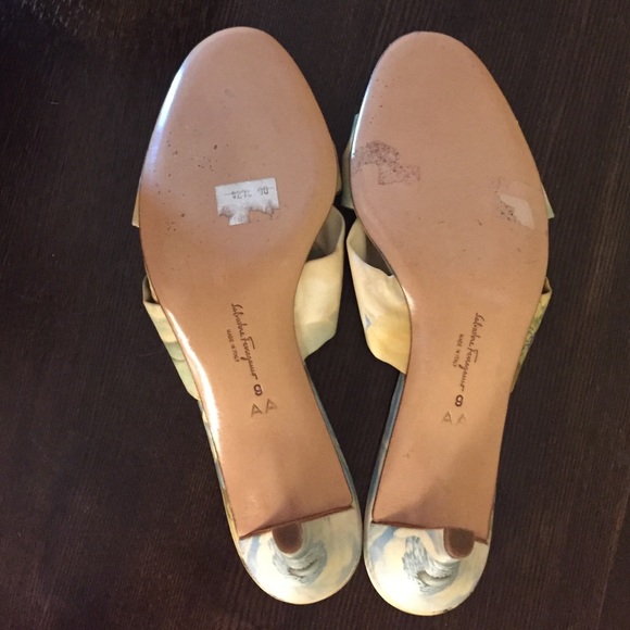 Salvatore Ferragamo Yellow Floral Heel Sandals - Picture 3 of 4