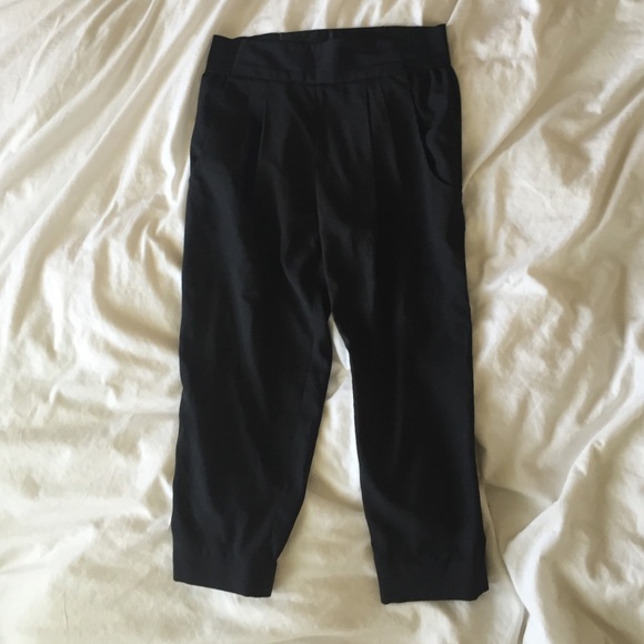 Black ankle jogger pants.