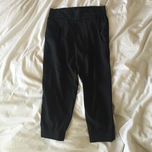 Black ankle jogger pants.