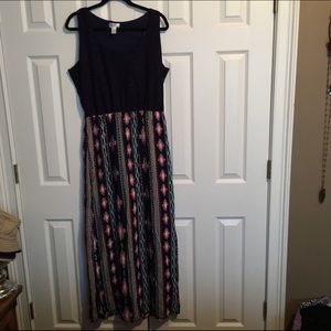 Blue crochet top maxi