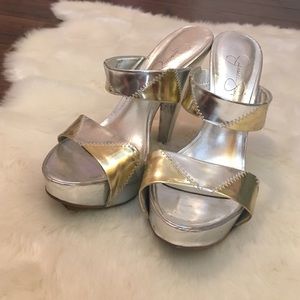 Silver and Gold Jessica Simpson Shoes